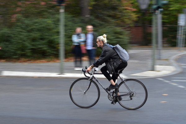 Woman on a bike