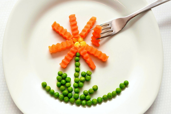 A plate with food