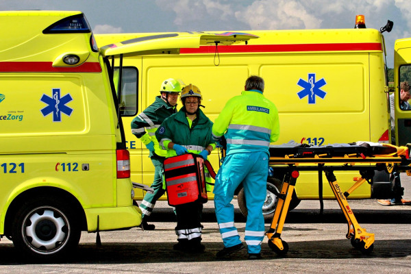 Ambulance with stretcher