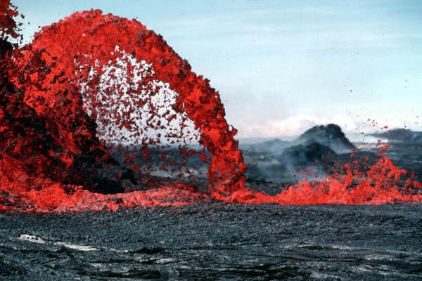 Lava from a volcanic eruption