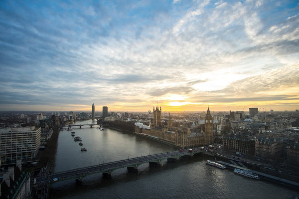 The river Thames in London. 