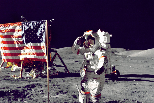 Apollo astronaut on the Moon