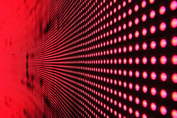 A wall of red lights