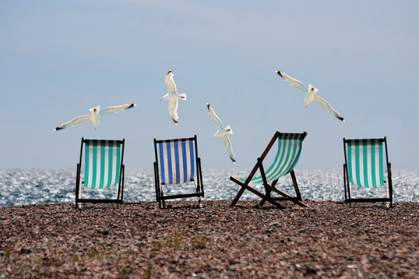 Deckchairs on the beach