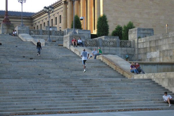 The famous steps of the Museum of Art, Philadelphia, USA