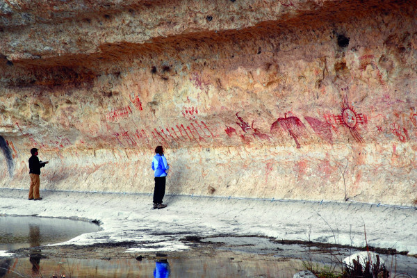 Scientists believe that rock art sites were chosen for their visual and acoustic properties. 