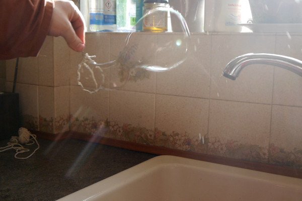 making bubbles in the kitchen