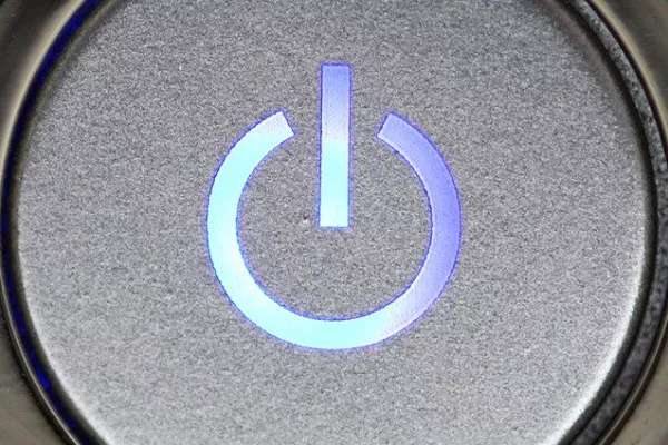 electronic device "on" button