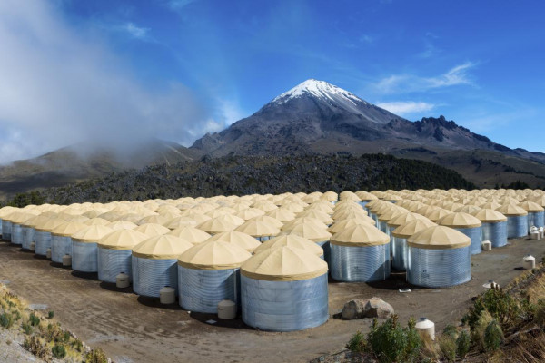 The HAWC detector array in Mexico