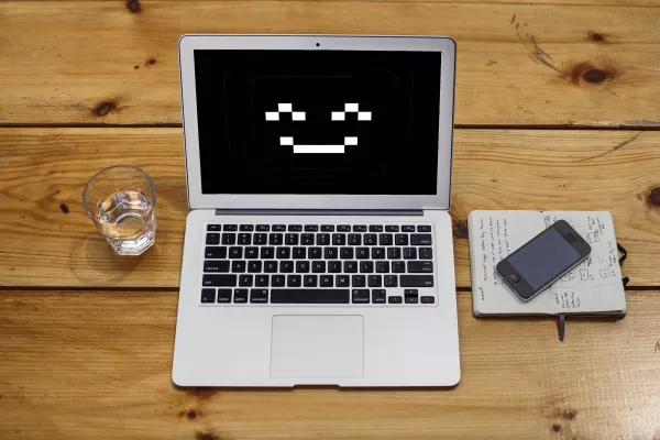 Smiling laptop