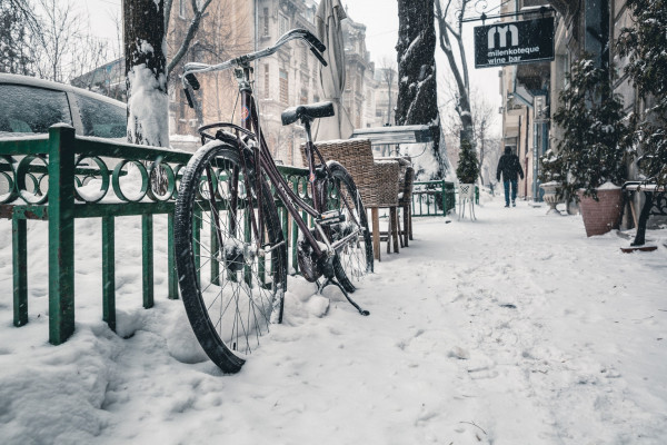 A bike in the snow