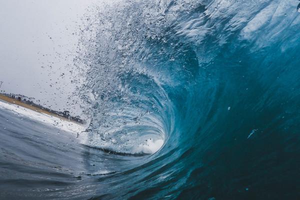 A breaking wave on the ocean