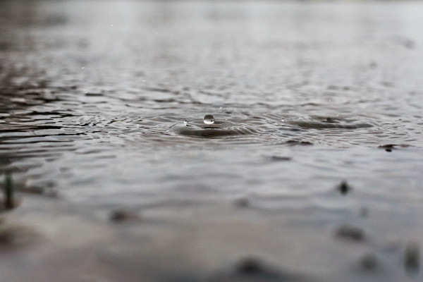 Raindrops hitting the ground