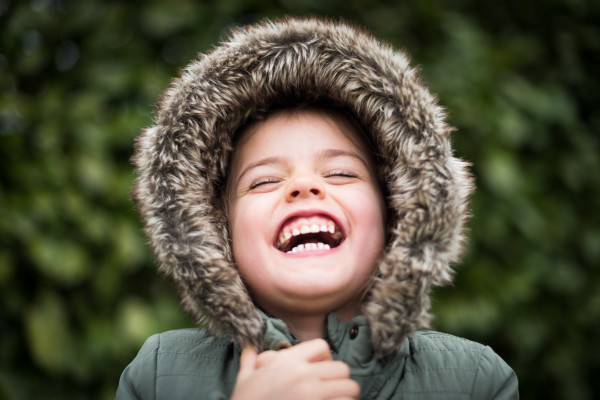 Child laughing heartily