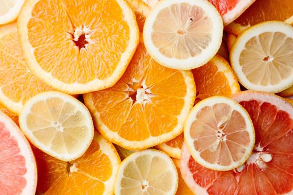 Slices of citrus fruits
