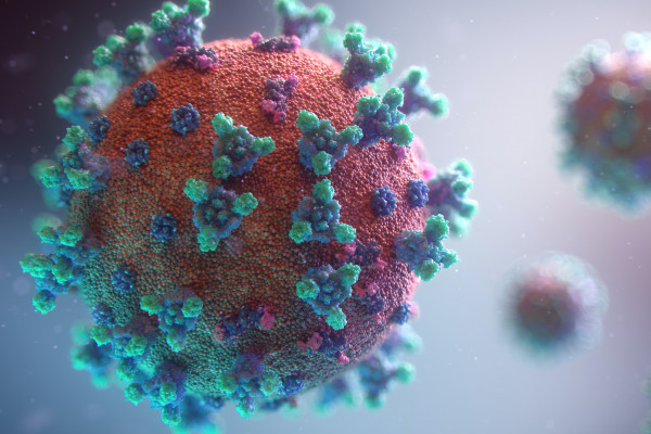 An artist impression of a coronavirus particle