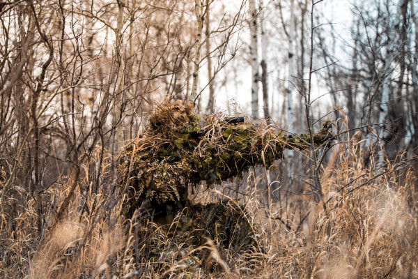 A soldier in the forest