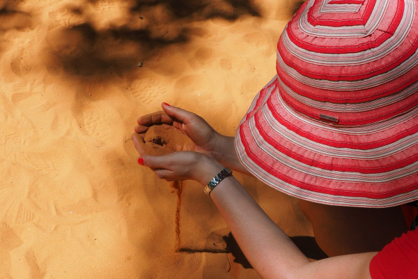 Playing in sand