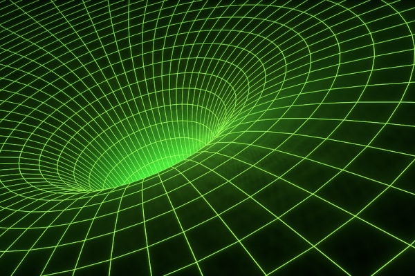 Stylised depiction of the fabric of spacetime.