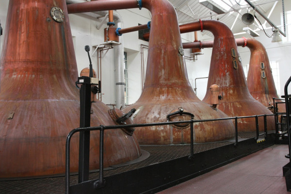 Whisky stills at a distillery
