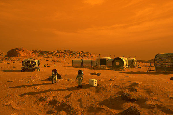 Artists impression of a space colony on Mars