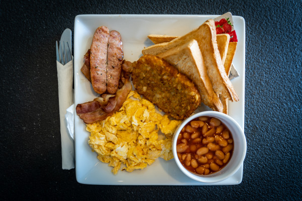 Enlish breakfast is full of saturated fats and often accompanied by sugary drinks or treats