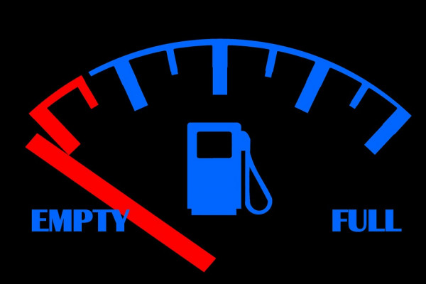A fuel gauge for a car