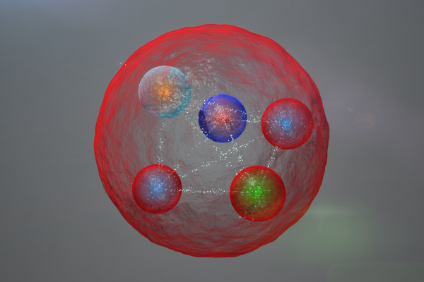 A visual representation of a pentaquark.