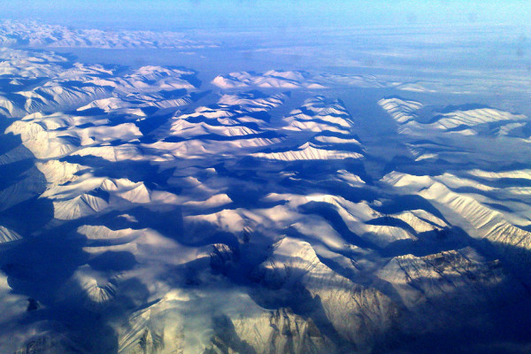 Mountains from a plane