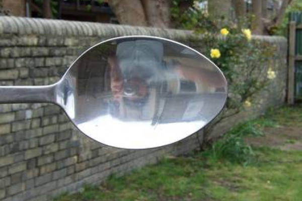 If you look into a spoon, your reflection is upside down.