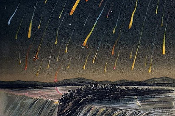 Leonid Meteor Strom, as seen over North America in the night of November 12./13., 1833.