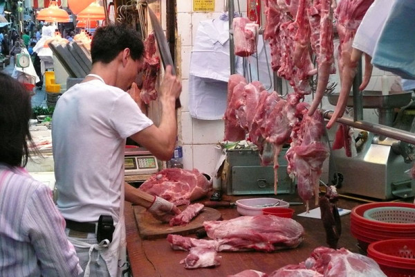 A butcher in hong kong