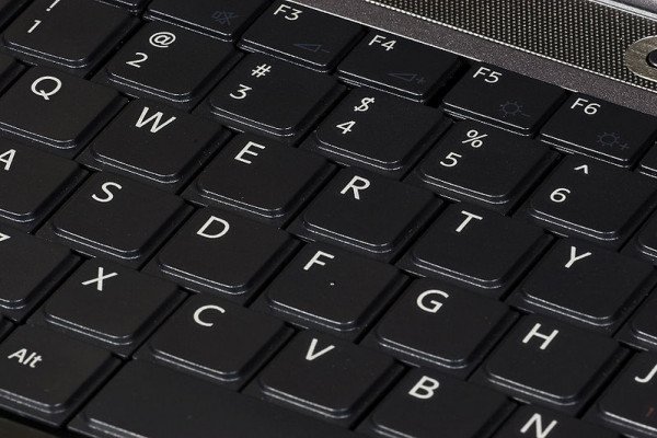 QWERTY keyboard, on 2007 Sony Vaio laptop computer.