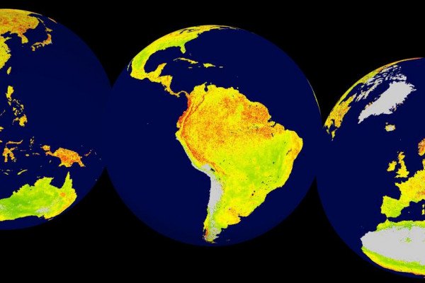 Map produced by researchers at Bergen Univeristy showing sensitivity to climate change. Red shows high sensitivity while green shows low sensitivity.