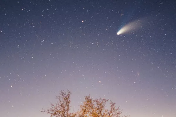 Comet Hale-Bopp as it flies over the sky of Pazin in Istria, Croatia