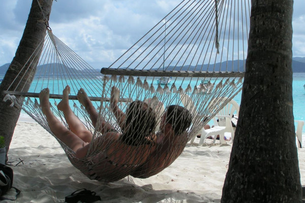 A couple in a Hammock.