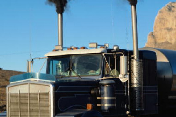 Diesel smoke from a big truck
