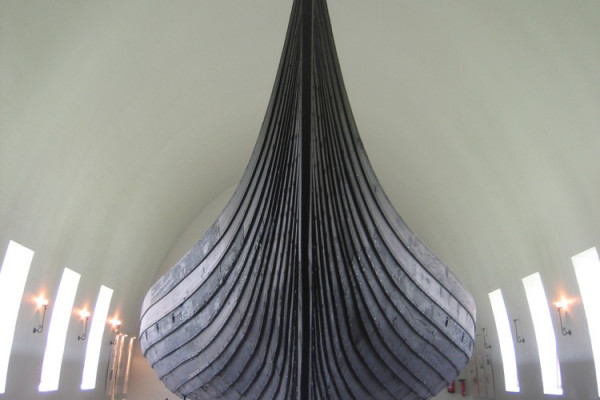 The Gokstad Viking ship on display in Oslo, Norway.