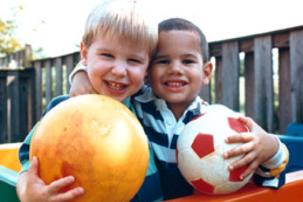 human eyesight two children and ball normal vision