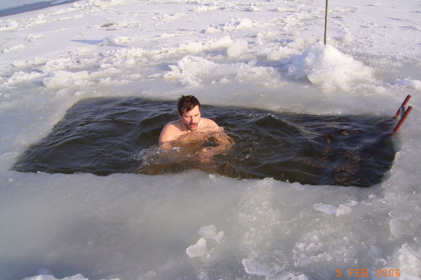Winter swimming championship in Latvia