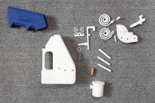Pieces of the first 3D printed gun