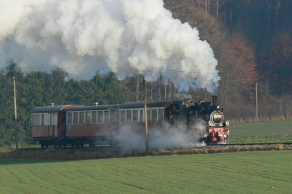 Steam train on the Albbähnle branch line