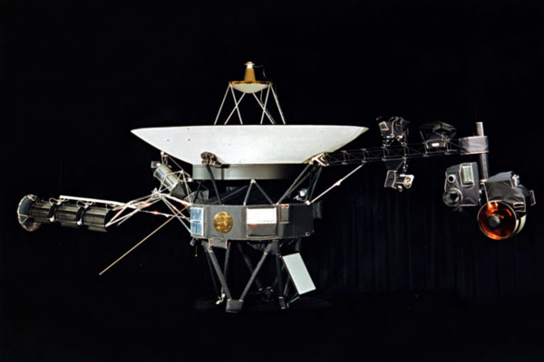 NASA photograph of one of the two identical Voyager space probes Voyager 1 and Voyager 2 launched in 1977.
