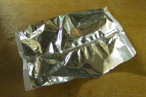 A crisp packet with a shiny aluminium foil