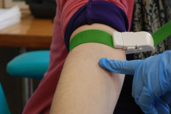 Taking a blood sample from a vein for blood testing