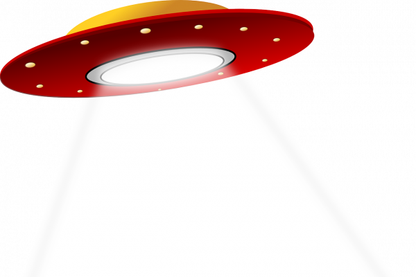 Cartoon of a flying saucer