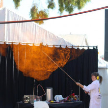 The Naked Scientists blow up a hydrogen balloon at Perth Science Festival