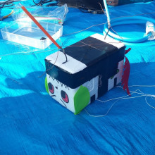 The Raspberry Pi was carefully put in a polystyrene box, ready for take off!