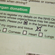 Organ donation form