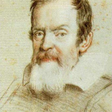 Galileo Galilei. Portrait in crayon by Leoni.